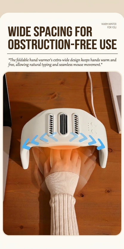 Foldable Desk Hand Warmer – 3-Level PTC Ceramic Heater for Keyboard & Mouse