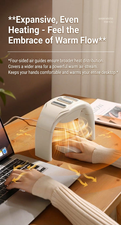Foldable Desk Hand Warmer – 3-Level PTC Ceramic Heater for Keyboard & Mouse
