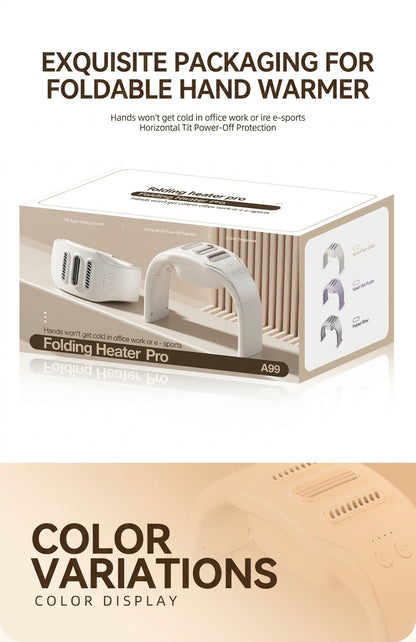 Foldable Desk Hand Warmer – 3-Level PTC Ceramic Heater for Keyboard & Mouse
